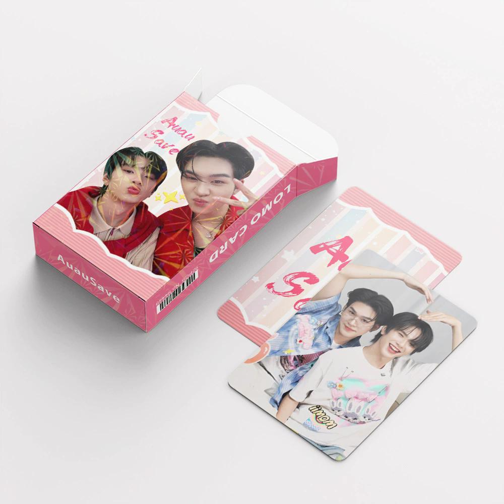 Set de 92 Cartes LOMO Star AuauSave de Thaïlande - Cartes Photo Holographiques CP Auau & Save de Drama avec Autocollants
