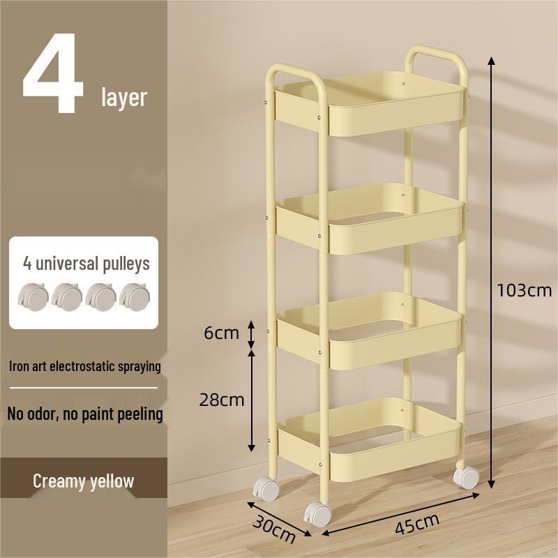 Mehrschichtiges mobiles Lagerregal für Küche, Schlafzimmer und Badezimmer