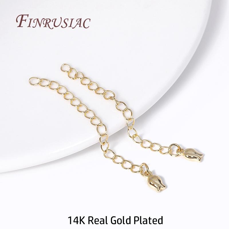 18K Gold Plated Brass Metal Extension Chains Bracelet Necklace Extend Tail Chains Connectors DIY Jewelry Making Findings