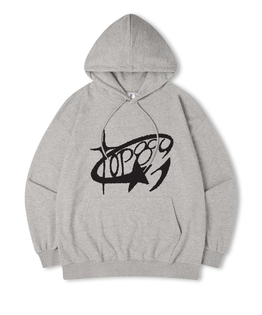 Round Star Oversized Printed Hooded Sweatshirt