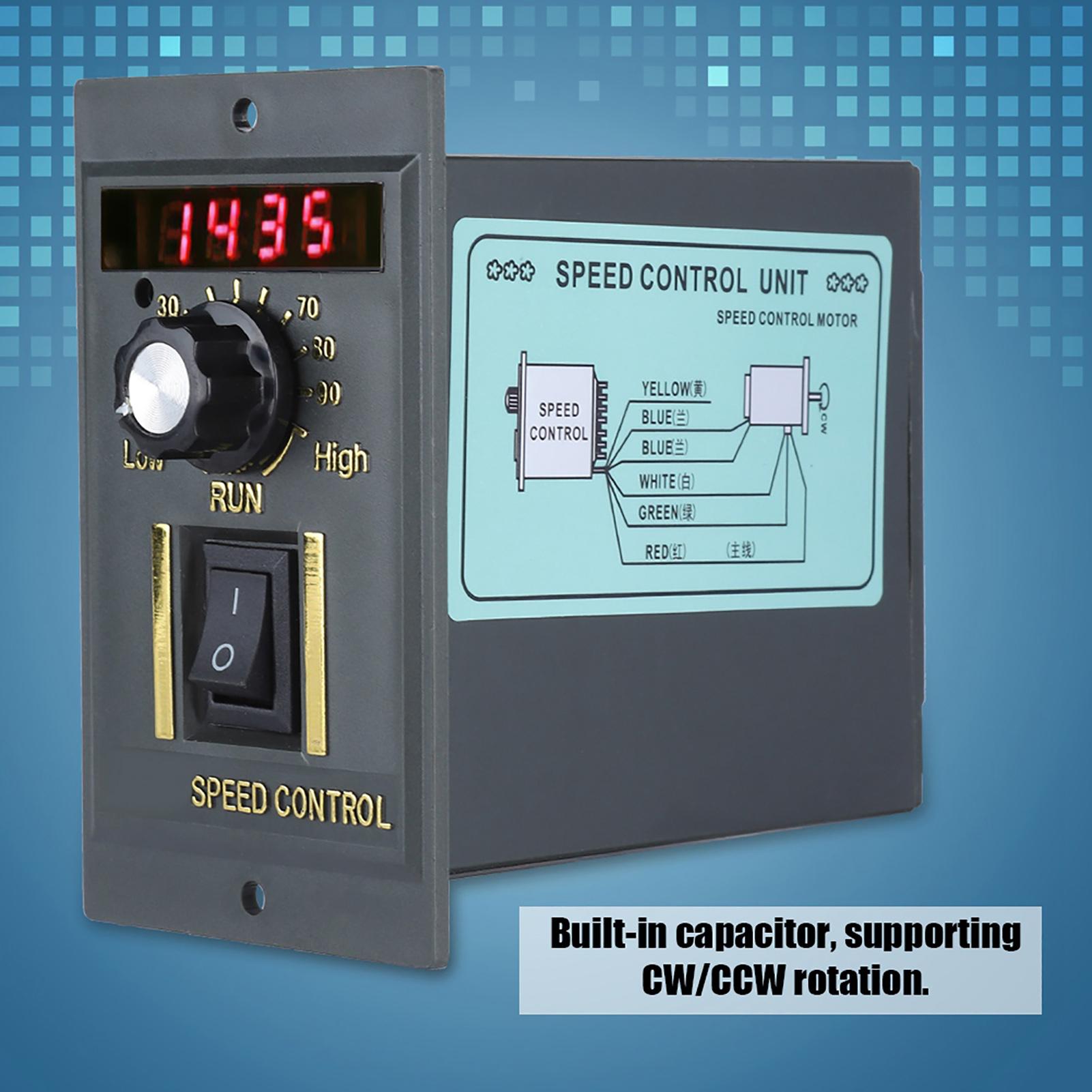 

AC 220V 50Hz 15‑400W Digital Adjustable Stepless Motor Speed Controller 0‑1450rpm (400W)