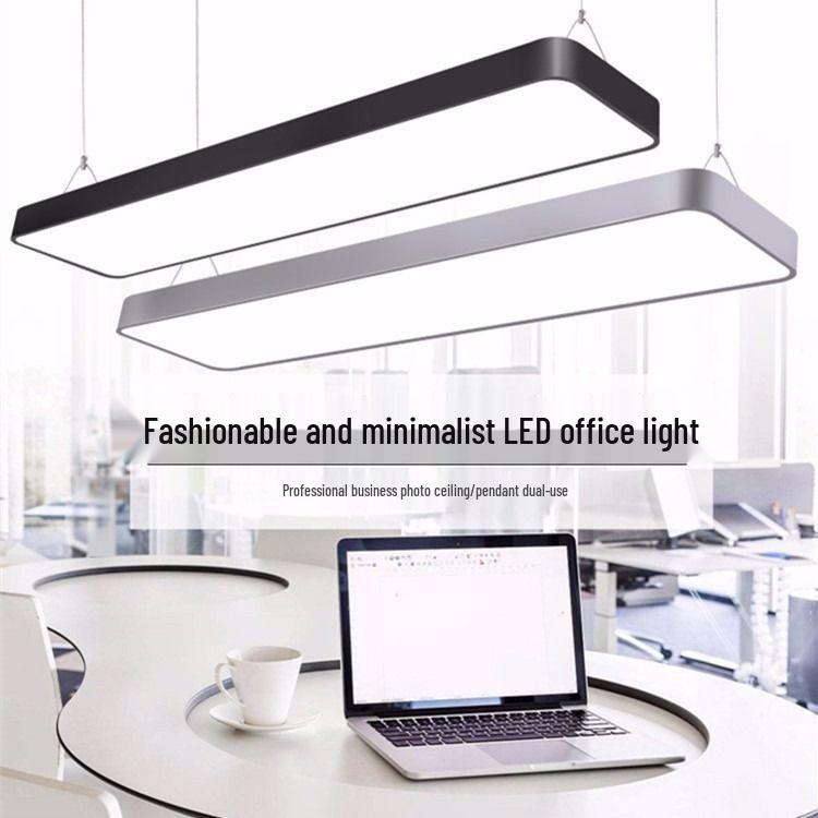 Minimalist Rectangular LED Pendant Light for Barber Shop, Office, or Living Room Ceiling