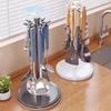Kitchen Utensil Stand Rotating Storage Hanger with 8 Hooks for Countertop Organization rotatable Cooking Utensils Holder