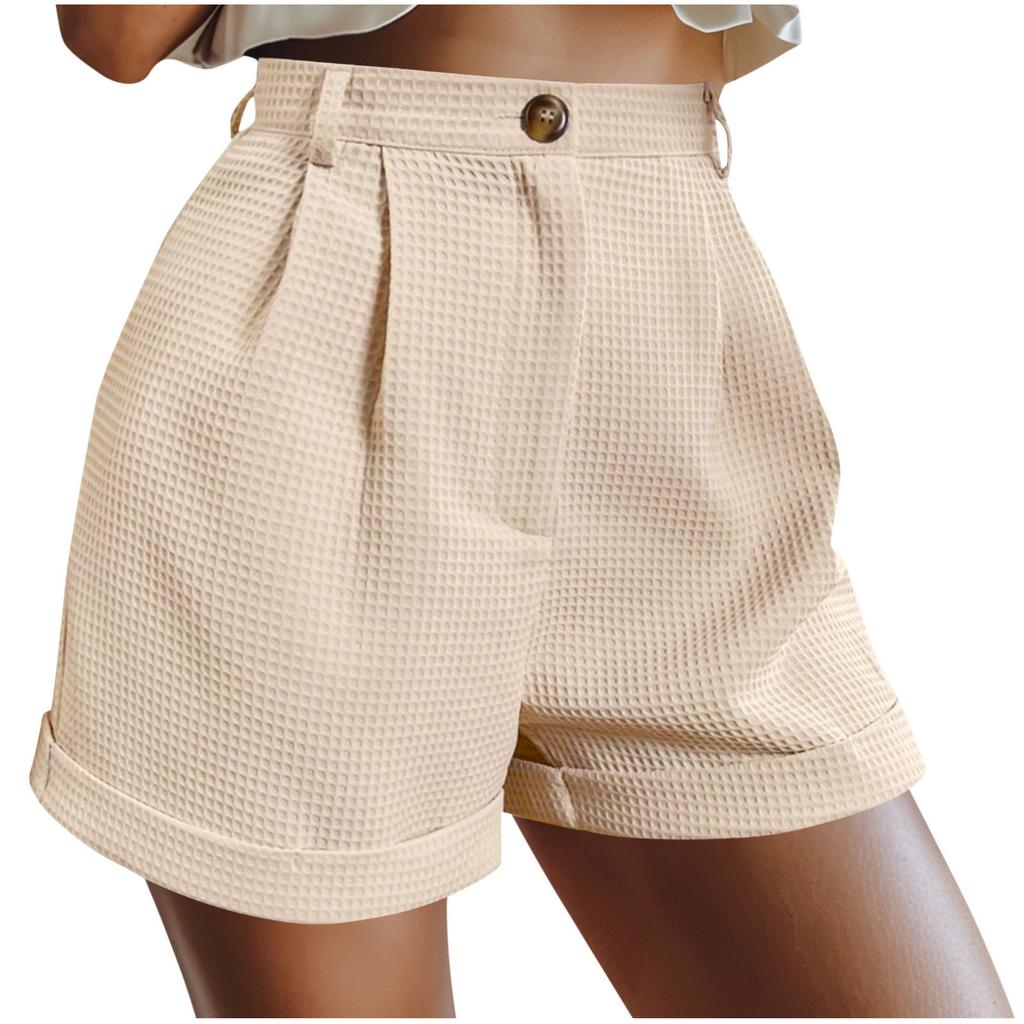 Office Lady Solid Shorts For Women Summer Y2k Loose Short Trousers Elegant Korean Fashion High Waisted Short Solid Simple Pants
