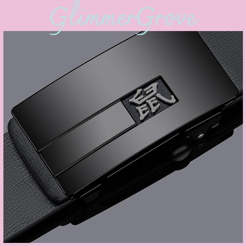 Zodiac Pattern Mens Belt With Auto Lock Closure For Casual Office Wear