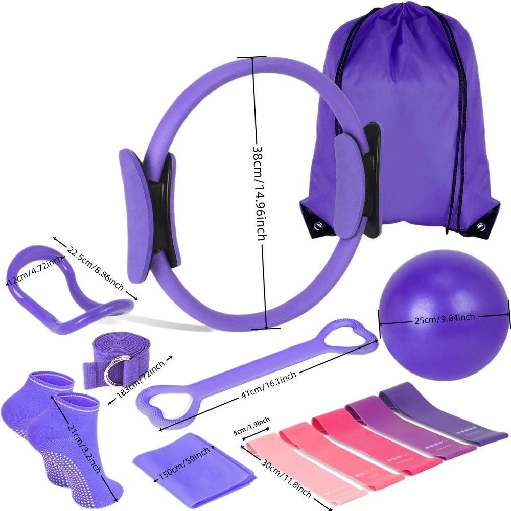 Conjunto de 13 Peças/Conjunto Bola de Pilates Portátil Modelagem Corporal Profissional Círculo de Yoga Pilates Melhora a Saúde com Bolsa de Armazenamento
