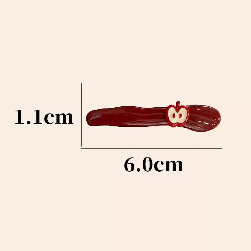 Красное яблоко в корейском стиле, зажим для челки без следов - Нишевый дизайн