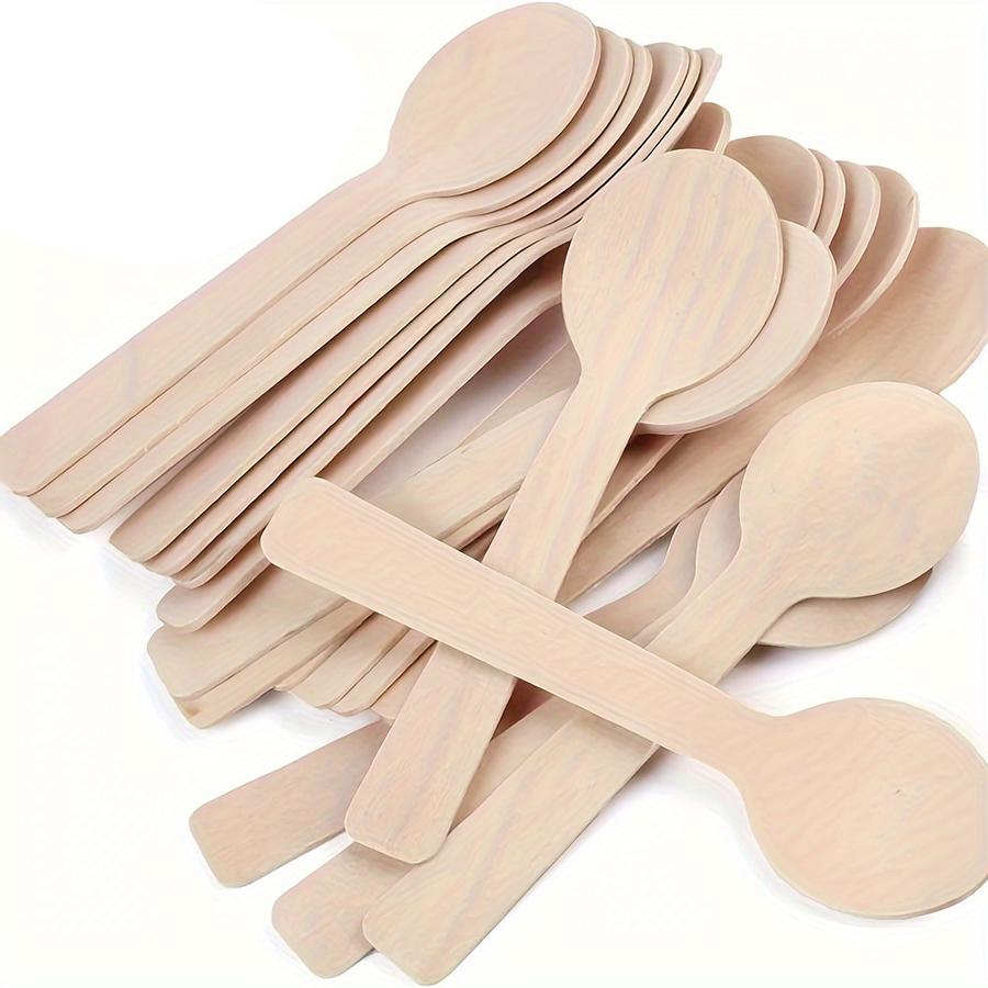 50/100pcs 14cm Disposable Wooden Spoon Fork Set for Party Wedding Cake Tasting Batch Practical Tableware Party Peripherals