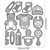 Infant Toy Die Cuts Embossing Cutting Dies Templates 4x4.57Inch for Kids Card Making DIY Scrapbooking Photo Album Crafts