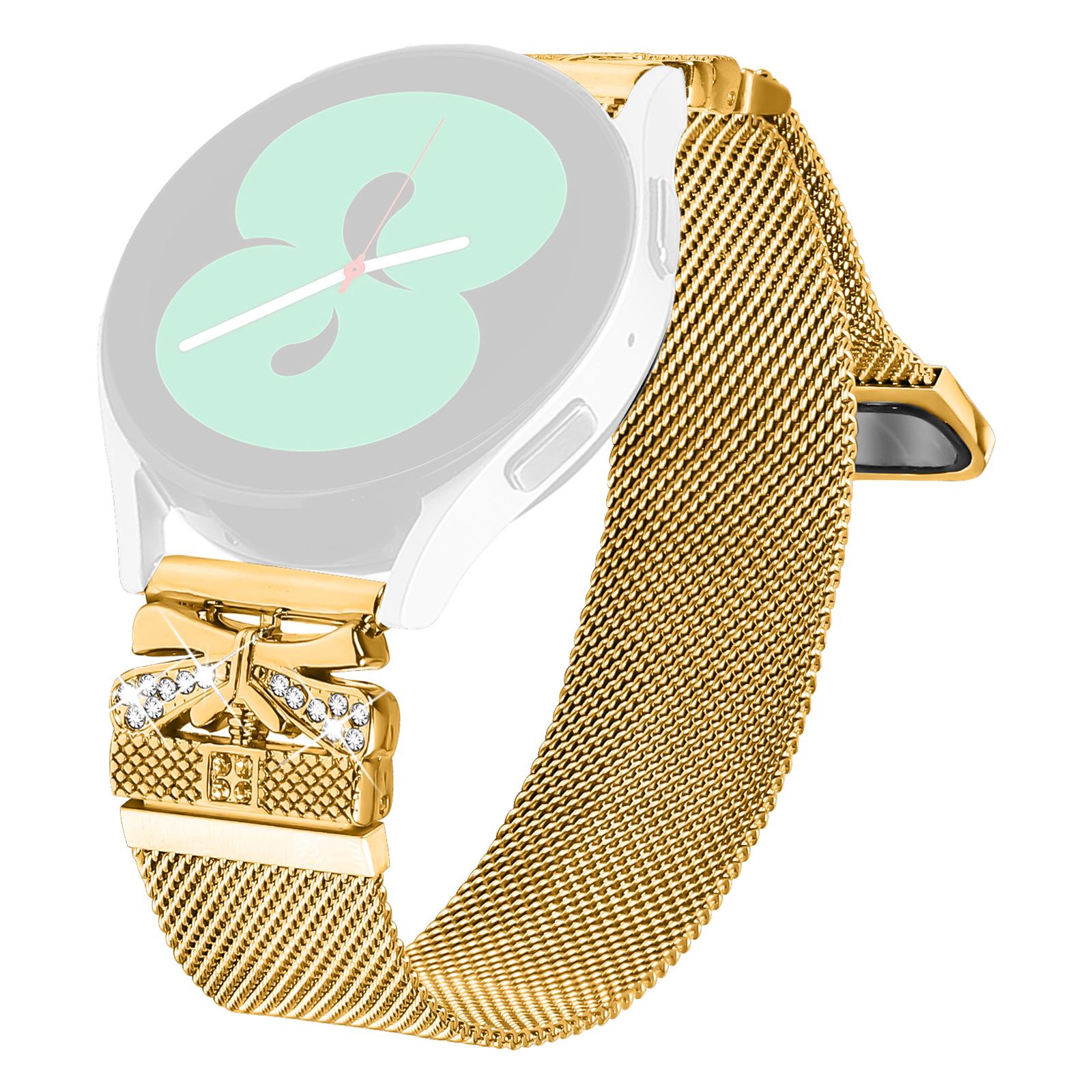 

Metal Strap for Verizon GizmoWatch Disney Edition Milanese Watch Band Butterfly Decor Electroplating Color Gold