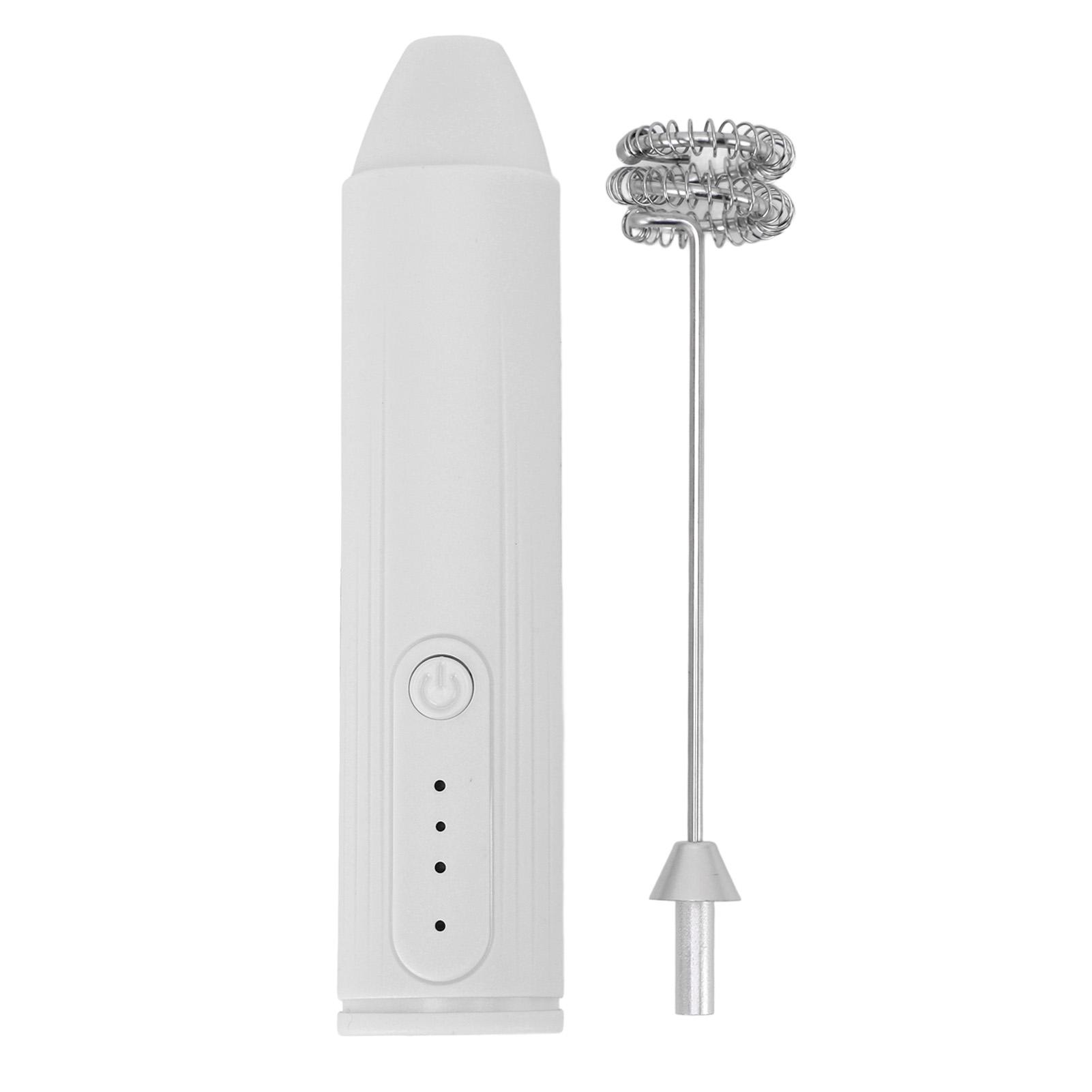 

Milk Frother Cordless Rechargeable Handheld Drink Mixer for Coffee Stirring Milkshake Whisking белый