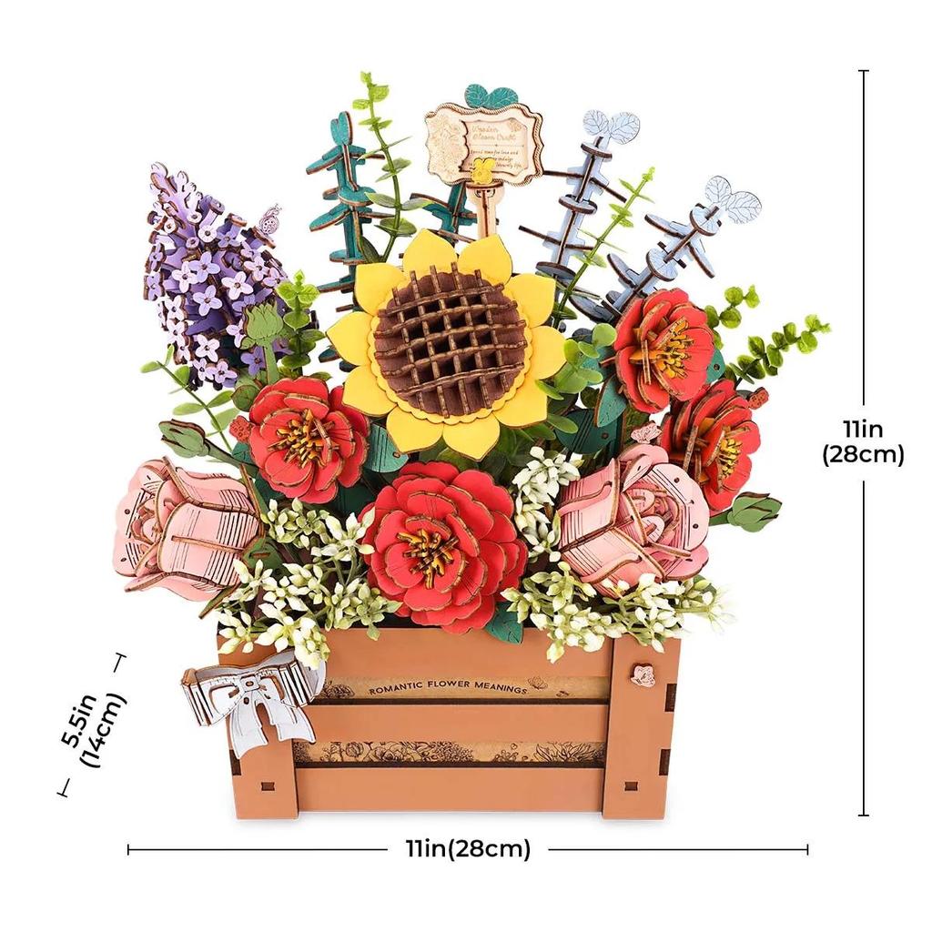 ROBOTIME Rowood Wooden Bloom Box DIY 3D Puzzle TW02H