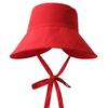 Women's Large Brim Light Strap Bucket Sun Hat - Fashionable, Versatile, Plain, and Ideal for Spring & Summer.