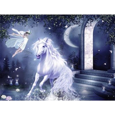 Diamond Embroidery Angel and Unicorn Needlework Cross Stitch Set Full Round Diamond Diamond Painting