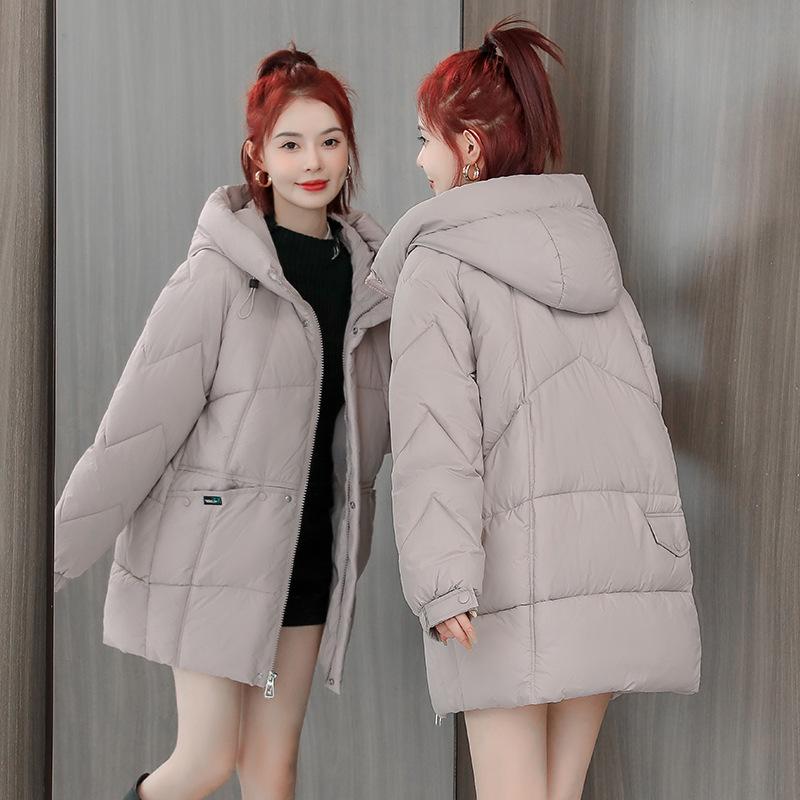Autumn and winter new medium and long women's cotton-padded clothes, student cotton-padded jackets, loose bread clothes