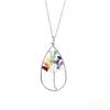 Seven-Color Crystal Tree of Life Necklace with Natural Stone Drops