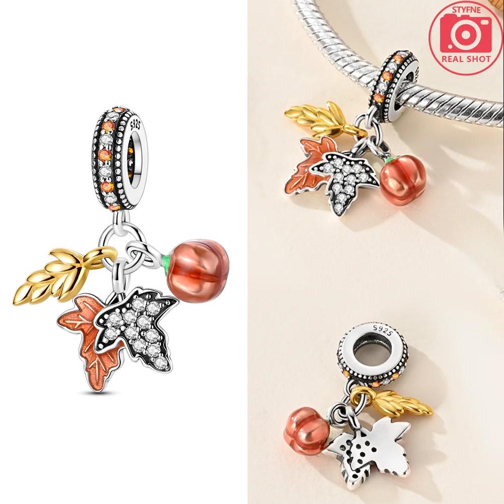 Exquisite Copper Original Gold Butterfly Maple Leaf Heart Charms Beads Fit Bracelet Women Jewelry Diy Accessory Gifts