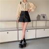 High-Waisted PU Leather A-Line Shorts for Women - 2023 Fashionable Autumn/Winter Zipper Design, Korean Style Boot Shorts