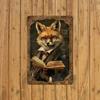 Vintage Fox Library Metal Tin Sign Home Study Room Decor Literature Art 8x12 Inch Wall Plaque
