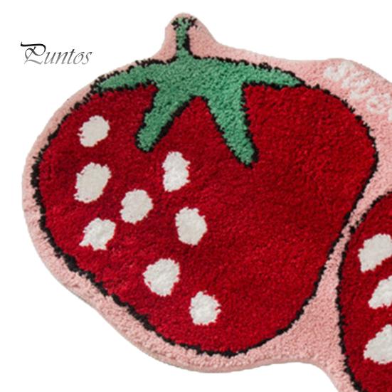 Erdbeer Badematte – Weich, Saugfähig & Rutschfest – 70 X 55 Cm Für Bad, Küche & Eingang