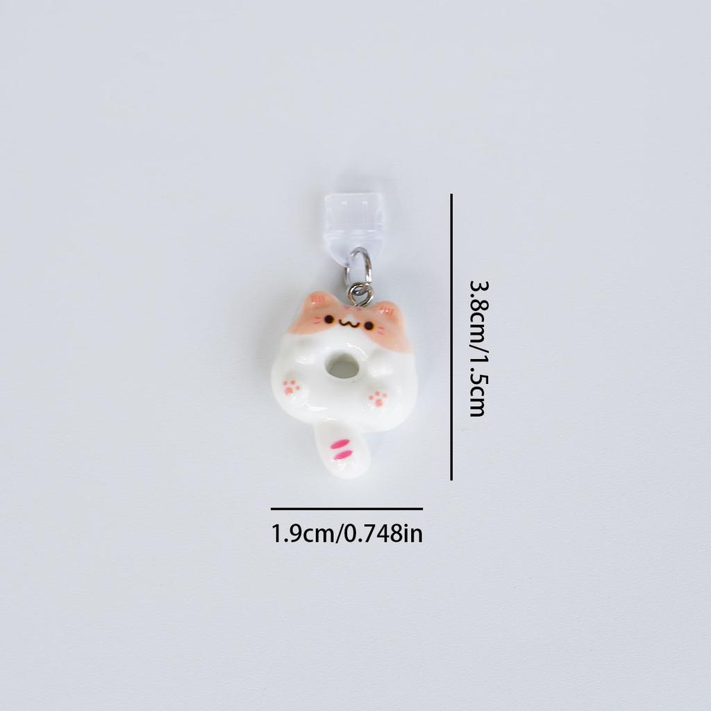 Κρεμαστό κόσμημα σκόνης κινητού τηλεφώνου χαριτωμένο ντόνατ αξεσουάρ γάτας διακόσμηση για θύρα Iphone τύπου c με κορδόνι για την αποφυγή απώλειας