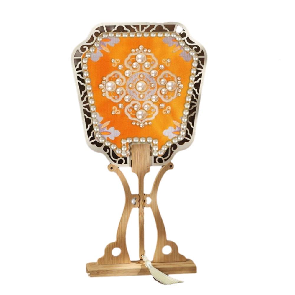 

Веер в китайском стиле, старинный стиль, винтажный веер с жемчугом, портативный вышитый веер, Ханфу, Ципао Style 16