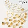 28Pcs Hair Braids Cuffs Hair Charms Dreadlock Jewelry Braid Jewelry Braid Rings Braid Decorations Jewelry For Hair Dreadlock