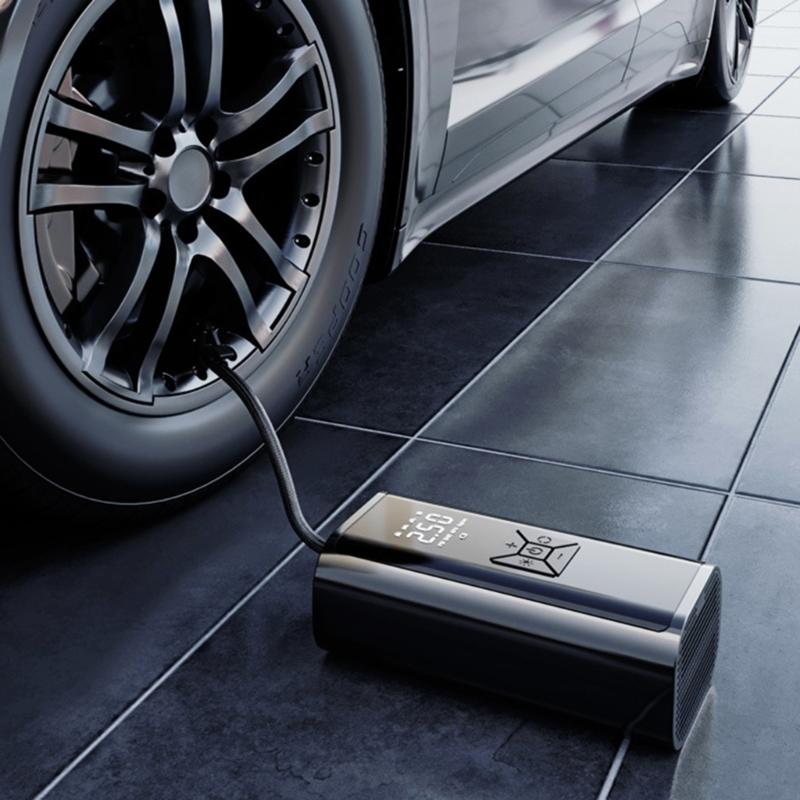 Car Air Compressor Mini-Portable Wireless Digital Electric Inflator Pump Inflatable for Auto Motorbike Bicycle-Tire Ball