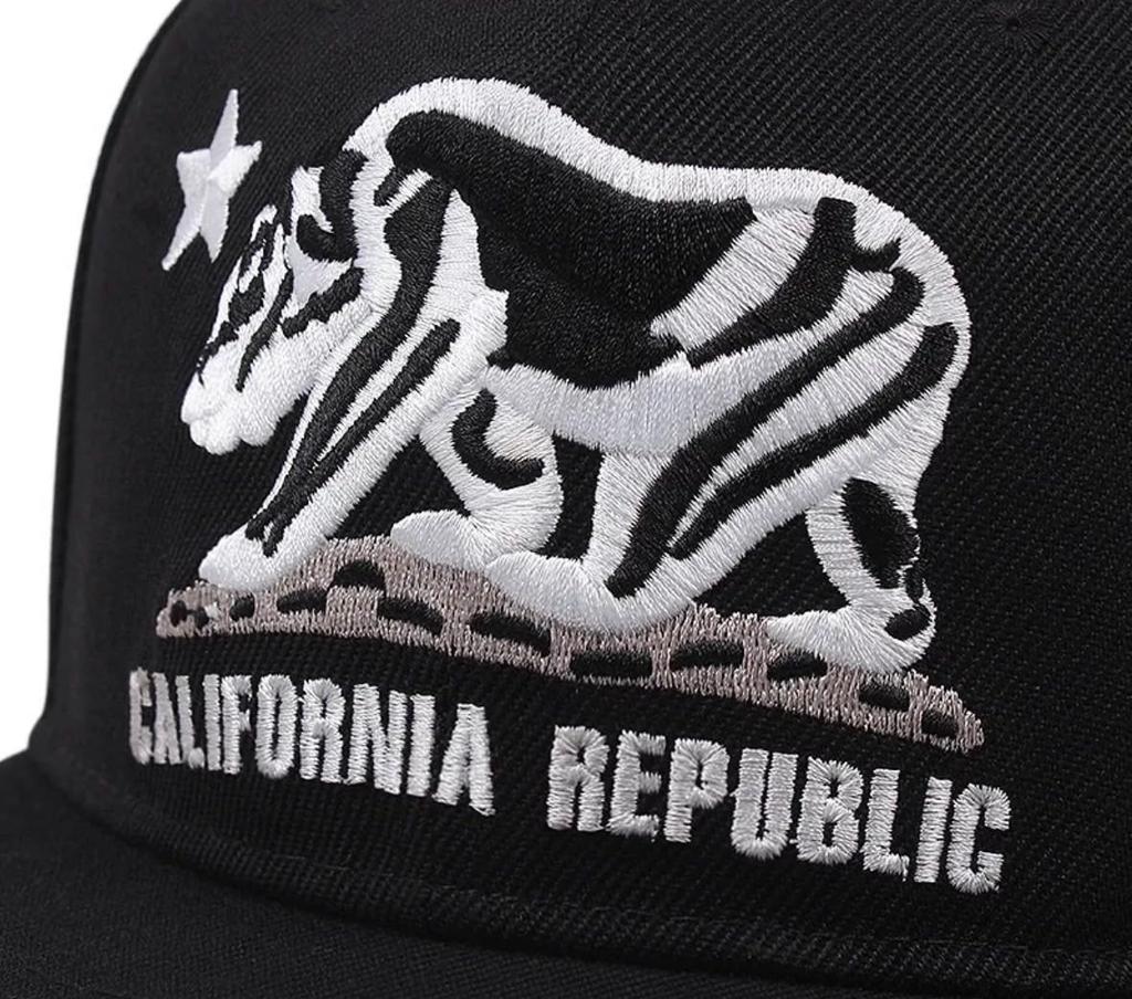 Sproutsy Flat Visor Cap, Embroidered Snapback Cap, California Republic