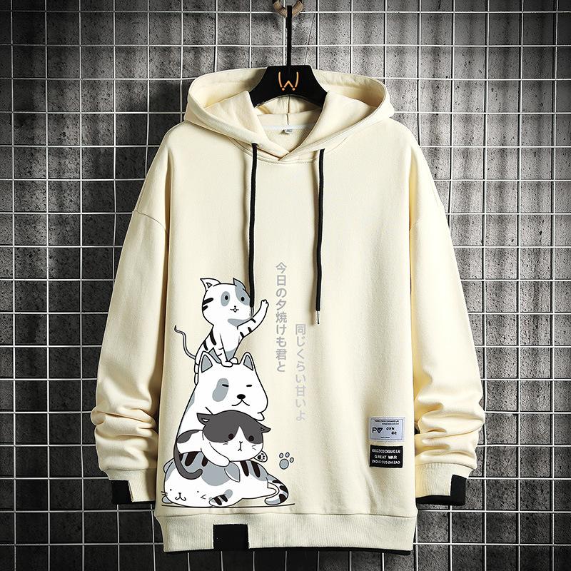 Trendy Brand Hooded Sweater Men'S Spring And Autumn Clothes Jacket Men'S Student Sports Loose Casual Sweater Men