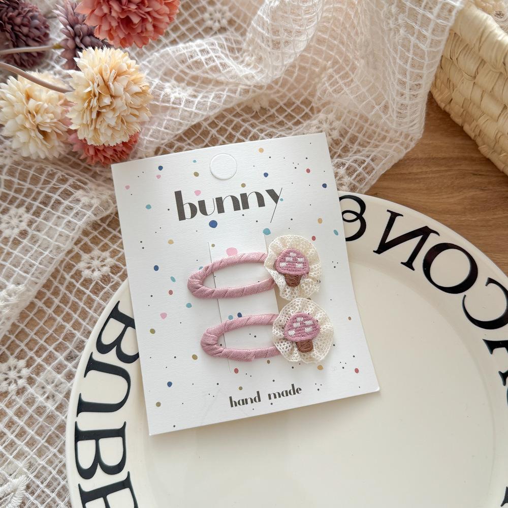 2pcs Korean Style Red Black Plaid Hairpins Strawberry Cherry Embroidery BB Clip Children's Hair Clip Bangs Clip Hair Accessories