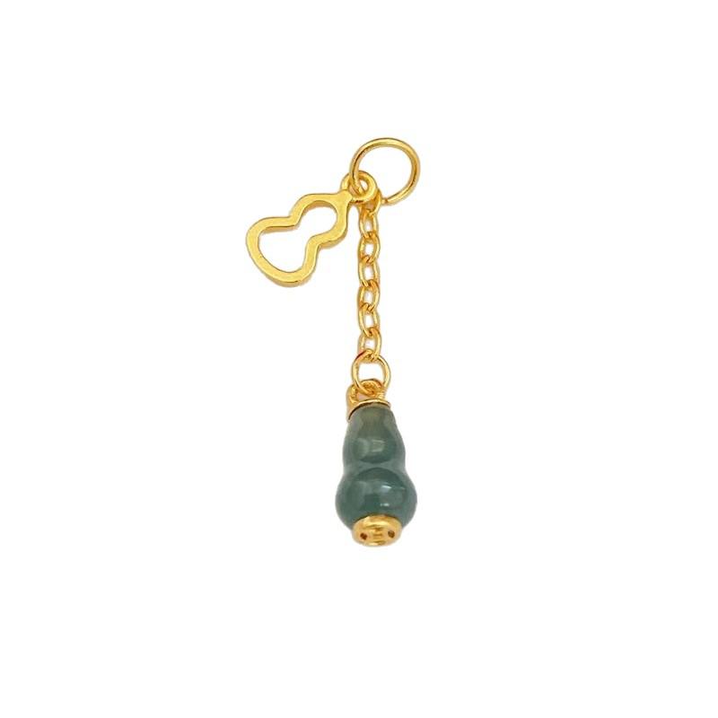 Blue Water Jade Tassel Gourd Pendant Bracelet - Handmade DIY Accessory