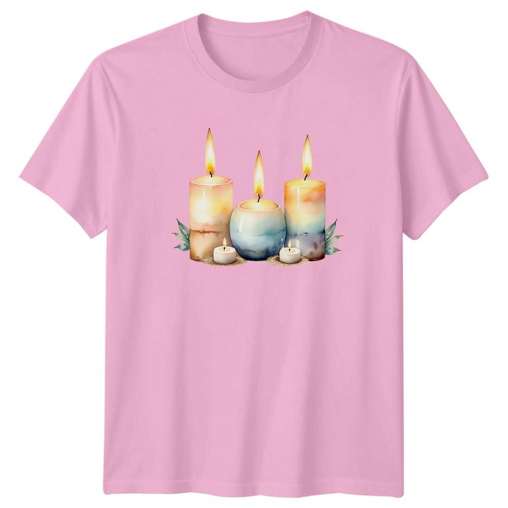 Candles Watercolor Graphic Tee Home Decor Unisexs Unisexs TShirt Unisex Top