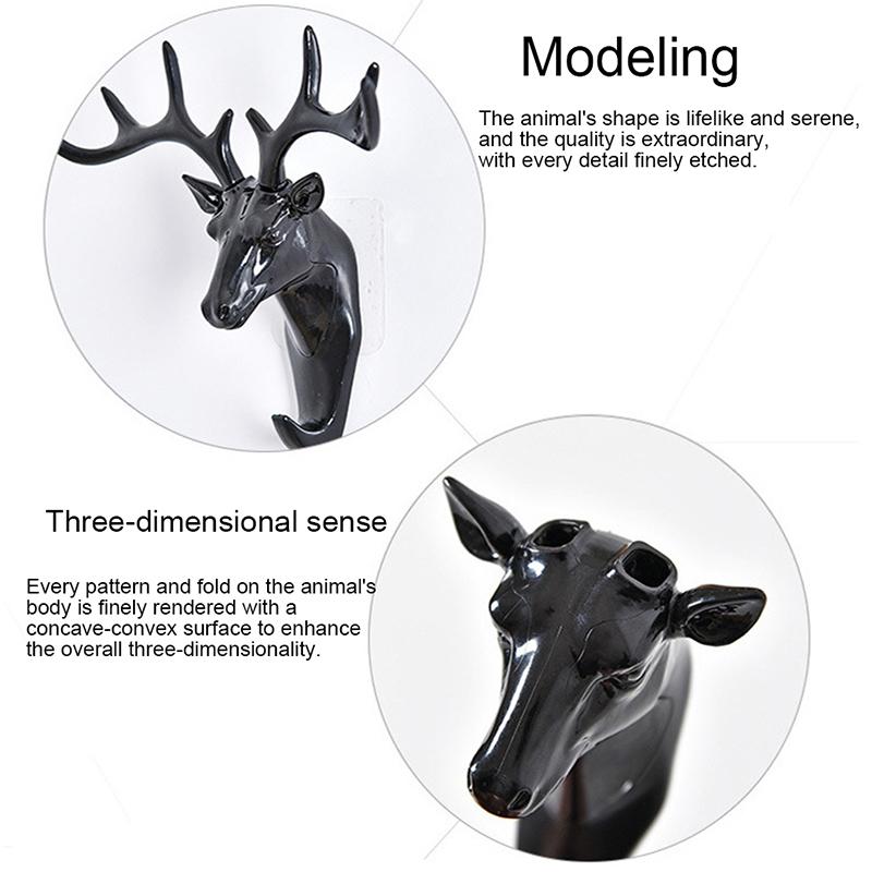 Wall Mounted Hooks Animal Head Rack Coat Caps Wall Hanger Horse Giraffe Elk Hooks Decor Accessories Personalized Hangers