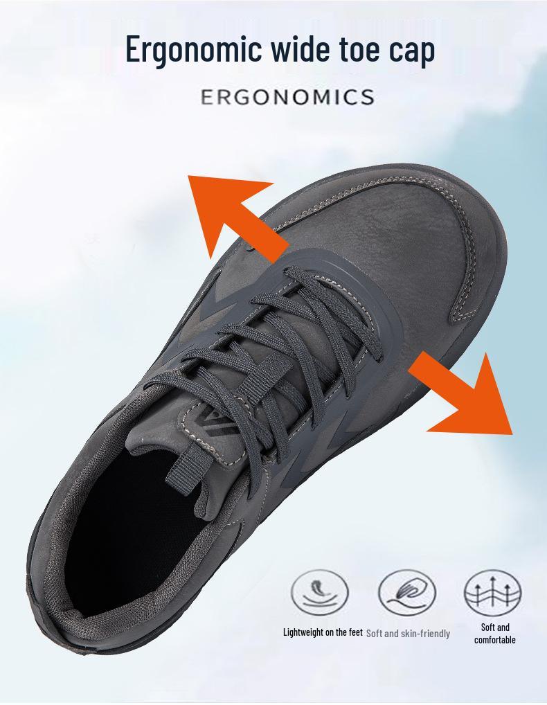 Cross 2024 Men's Wide Suede Barefoot Sports Shoes Size 47/48 - Black Casual with Labor Protection