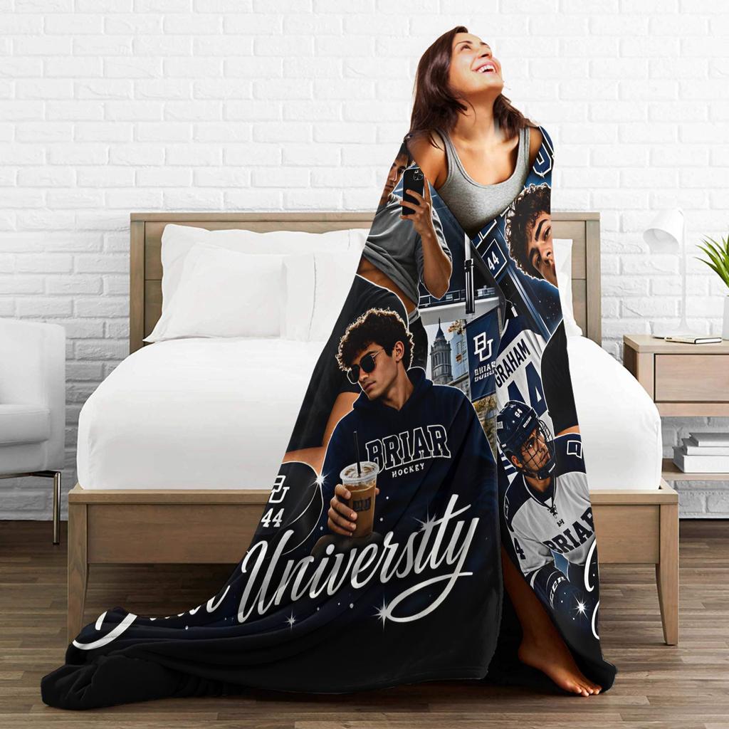 Graham 44 Hockey Romance Blankets Soft Warm Pattern Plush Throw Blanket For Students Couch Chair Flannel Bedspread Bed Cover