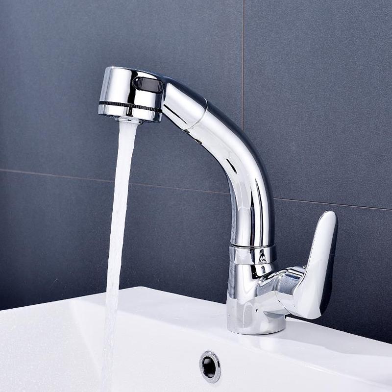 BAKALA Multi-function Mixer Sink Bathroom Pull Out Sprayer Faucet Tap Bathroom Faucet  360 Degree Swivel Basin Faucets WHDY01