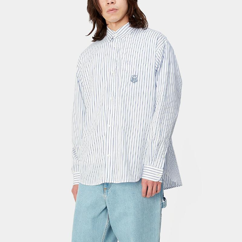 Carhartt WIP Preppy Style Collection L/S Linus Shirt Men's Blue I033029-21Z-XX