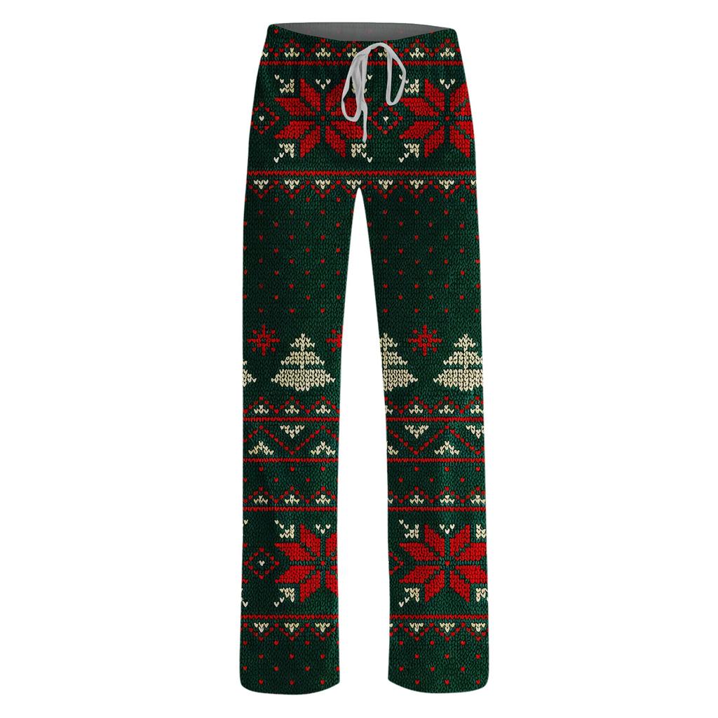 Women's Loose Fit Christmas Print Pajama Pants for Sleep and Casual Home Wear