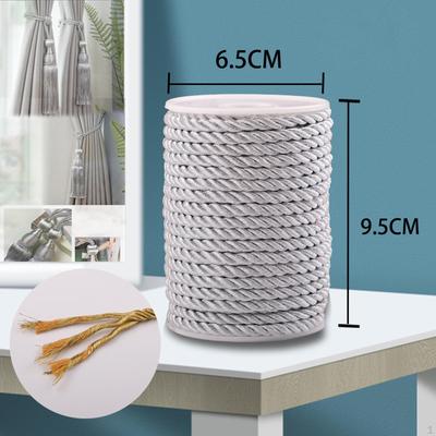 Cuerda de Cordón Retorcido de 20 Yardas 6 mm 3 Trenzas Decorativas de Seda para Fiesta de Navidad Decoración del Hogar