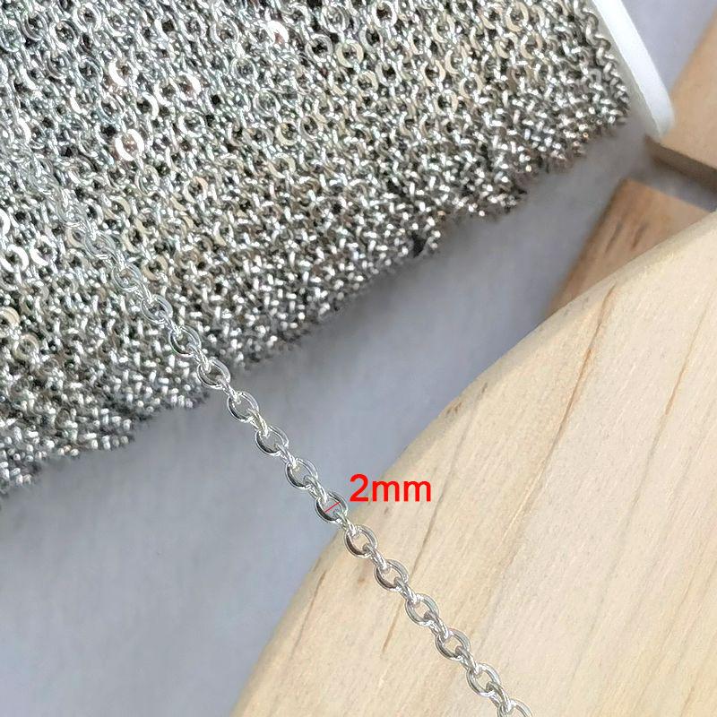 2 meters Stainless Steel Rolo Bulk Chains Cable Link Chain for Neckalce Bracelet Jewelry Making DIY Accessories Wholesale