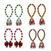 1 Pair Xmas Charm Curtain Tiebacks Wooden Bead Christmas Curtain Ties Beaded Curtain Holdbacks for Drapes Living Room Bedroom Nursery Decor