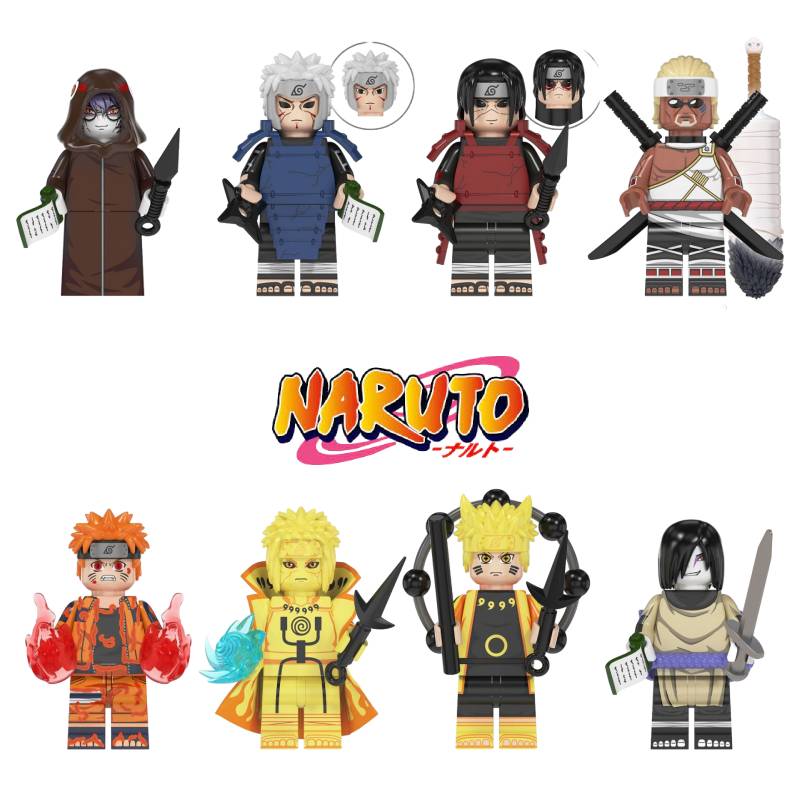 Naruto Building 8pcs Block Set Minifigure Model Diy Puzzle Toys Kids Fans Gifts