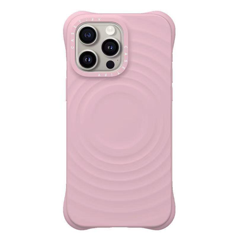 MagSafe-Compatible Wave Pattern White Phone Case for iPhone 16 Pro Max/17 Pro