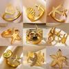 Stainless Steel Starfish Shell Rings For Women Gold Color Starfish Finger Ring Vintage Summer Vacation Christmas Jewelry Gift