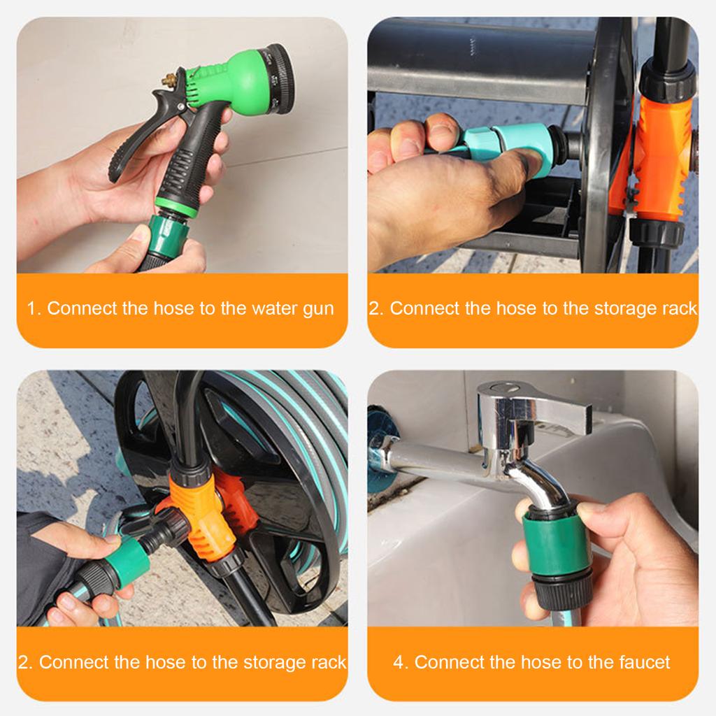 DIY Hose Reel Multi-Purpose Single Arm Pipe Coiler Wear Resist Portable Hose Storage Reel for Home Garage Hose Storage