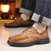 FashionNew Retro Breathable Male Loafers Spring Autumn New Designer Hand Sewing Soft Soled Fashion Casual Men's Leather Business Shoes