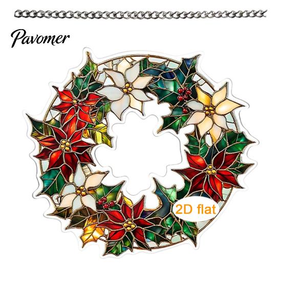 Xmas Tree Hanging Pendants Acrylic Christmas Garland Pendant, Double-sided Wreath Ornament, Lightweight Winter Holiday Party Supplies Decor