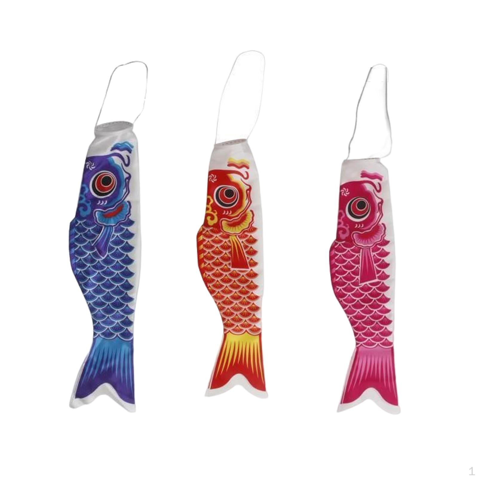 

3 шт. Флаг Японии Карп Японский Подвесной Парусник Садовый Декор Двор Ресторанные Украшения , Красный 55см