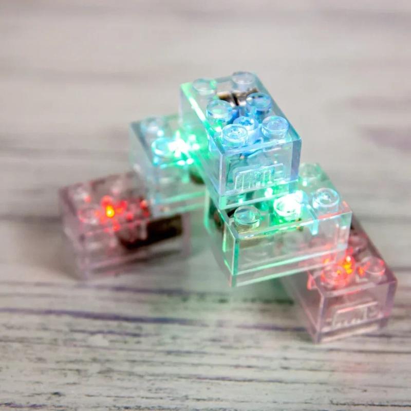5PCS New Building Blocks Colorful Bricks LED Light-emitting Baby Compatible Block Models Kids Toys For Children's Birthday Gifts